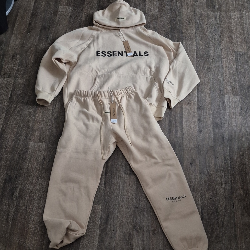 Essentials Tan Hoodie and Joggers Set
